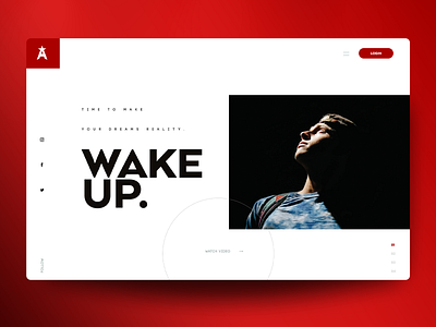 Slide #01 - Awaken Dreamers Concept clean concept design hero banner landing design landing page menu minimal minimalist ui psd web design website website concept white