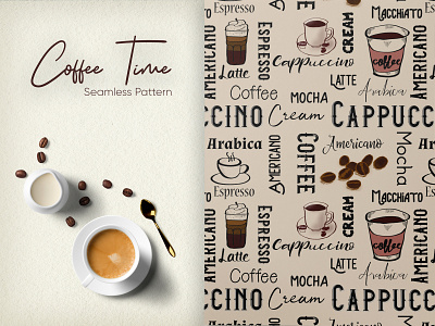 Coffee Time Pattern coffee illustration pattern design seamless pattern