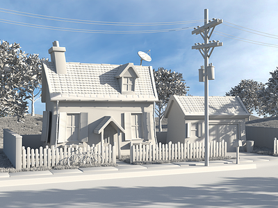 House WIP 3d building cinema 4d corona renderer home house illustration modeling motion design motion graphics neighborhood