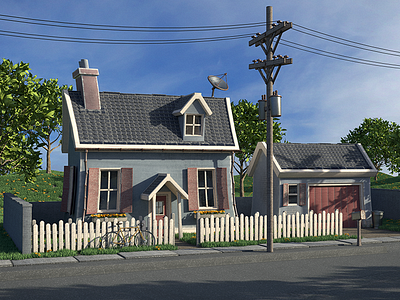 Morning Cottage 3d c4d cinema 4d cottage design house illustration light model morning render texture