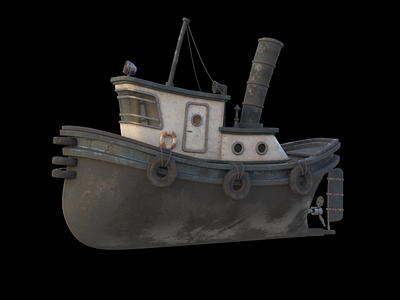 Tugboat WIP 3d 3d modeling boat c4d cinema 4d illustration light modeling motion design render texture tugboat