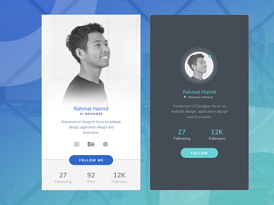 Profile app design illustration ui ux