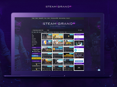 STEAM ˣ GRAND·ʳᵘ blue csgo game glitch gta5 key logo pubg purple rust shop site steam steamkey wot