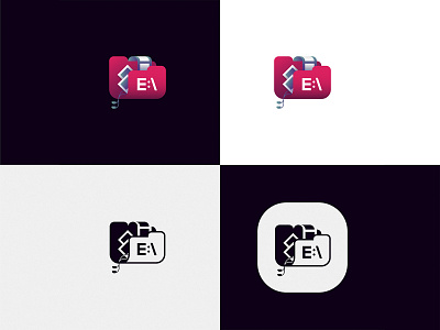 E:\ logo disk e e: folder folder icon group logo logo design pc