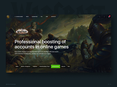 #004 World of Warcraft baturindesign concept design dribbble ui ux