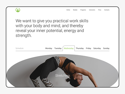 Yoga School baturindesign concept dailyui design digital inspiration layoutdesign ui uidesign ux web webdesign