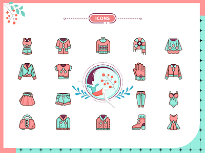 icons for women's wear icon ui