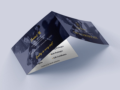 Gift Certificate Folder ballroom dance brochure design design graphic design layout stationery trifold typography