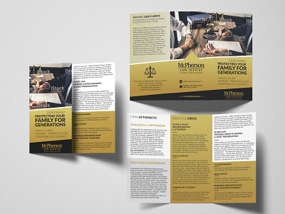 Law Tri Fold Brochure brand branding classy dark gold design elegant golden law firm lawyer luxurious sophisticated tri fold tri fold brochure typography