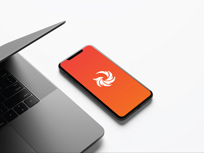 Abstract Mark of a Phoenix app design app icon brand fire flat iphone logo design minimal mockup orange phoenix red