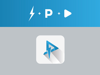 Power Media Mark abstract mark app blue brand branding design flat icon identity logo logo design minimal ui vector