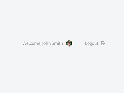 Welcome avatar johnsmith logout robbschillersface ui