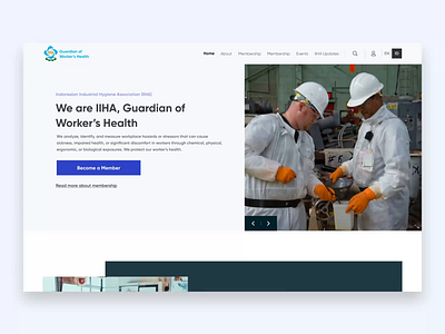 IIHA Website - Indonesian Industrial Hygiene Association animation association company profile desktop health hygiene industrial non profit organization profile ui ux web webdesign website