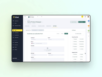 Form Builder - Tiimi - HRM app builder creation creator crm dashboard form hrm hrs interaction management saas ui ux webapp