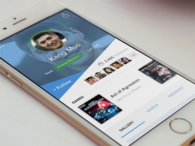 Gamrz Profile app apps gamer gaming ios profile sketch ui ux