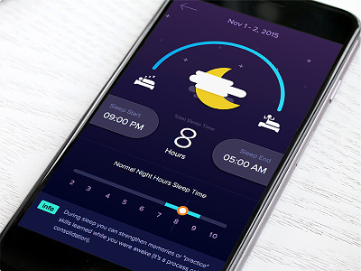 Sleep Tracker App app ios iphone moon night sleep tracker ui ux wokeup