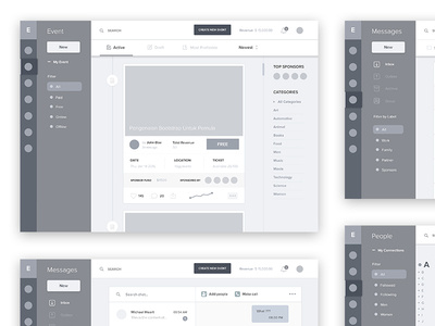 Event Management Dashboard Wireframe #1 app dashboard desktop event management schedule ui ux webapp webdesign wireframe