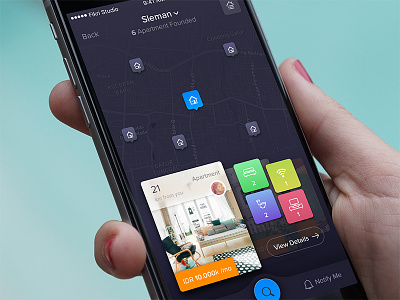 Property Finder Concept apartment dark finder ios iphone map mobile property ui ux