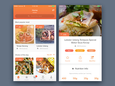Food Delivery Mobile App app delivery food meal mobile nutrition order plan ui ux