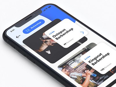 Searching Barber app barber ios list search service thumbnail ui