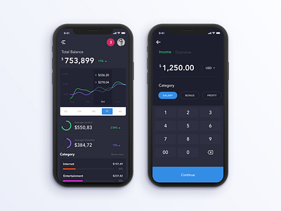 Financial App app crypto currency dashboard financial ios management mobile money ui ux wallet