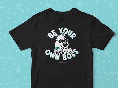 Be Your Own Boss dog knuckle tattoos llc mascot small business tshirt design zenbusiness