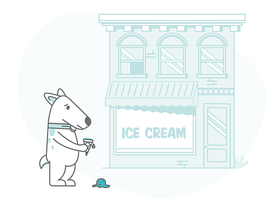 Sad Dog Error Page Illustration dog error page ice cream illustration zenbusiness
