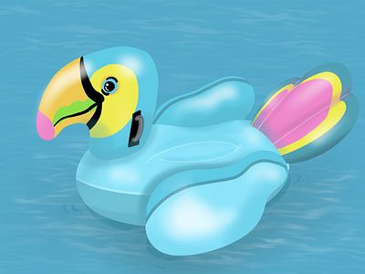 Toucan Floaty illustration procreate