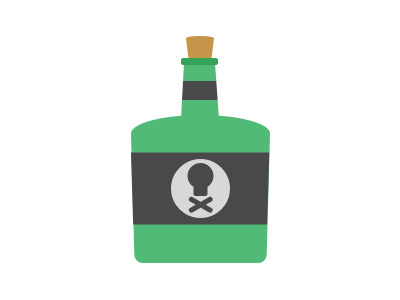 T is for Toxic black bottle challenge cork green label name skull skull and crossbones t is for toxic toxic