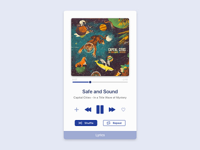 Music Player 009 app blue challenge daily009 dailyui grey music play sketch song white