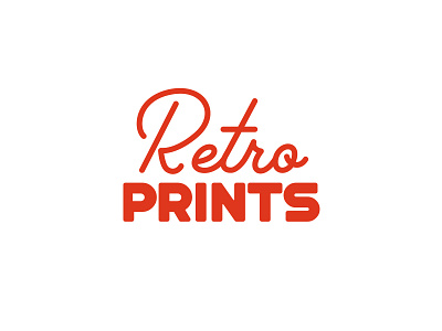 Retro Prints branding font logo logocore red retro retro logo retro prints retroprints script sketch sketch app typography vintage vintage logo