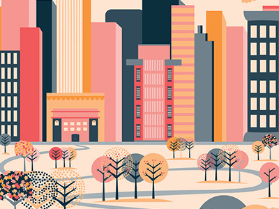 Great to Greater City Scape city fall graphic skyline trees