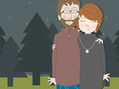 Custom Couples Portrait editorial illustration nature people portrait