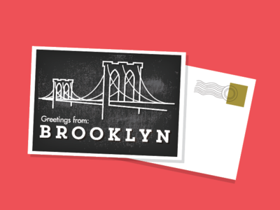 Brooklyn Postcard animation bridge design editorial illustration post cards postcard
