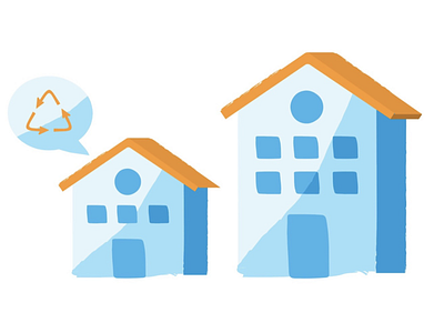 Houses design editorial illustration logo pastel ui