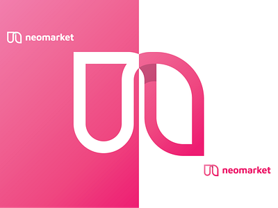 Neomarket logo brand brand identity branding clean design ecommerce icon illustration logo online store pink pink logo typography