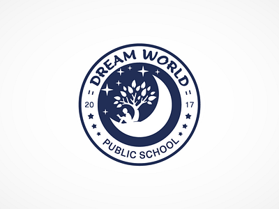 Dream World Public School logo branding grapgic design logo school school logo school logo design