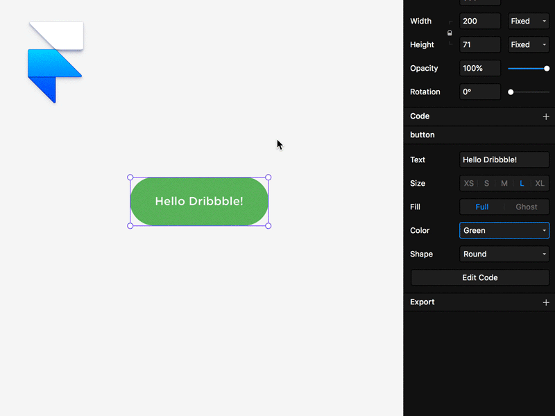 Adjustable button on Framer X animation button code component design framer framer x react