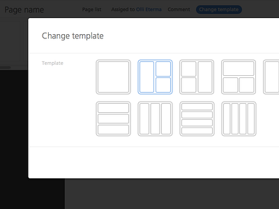 Change template modal