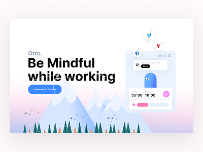 Otto landing page branding cute illustration landing page webdeisgn