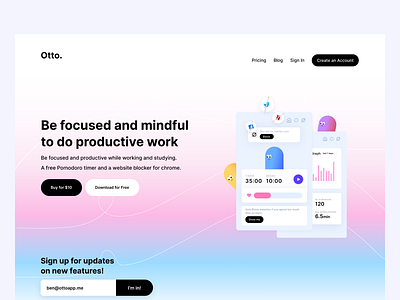 New marketing landing page for Otto branding landing page uidesign web design