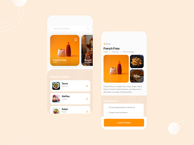 give me the fries!! abstract app app design colors design food interface design orange ui uidesign webdesign