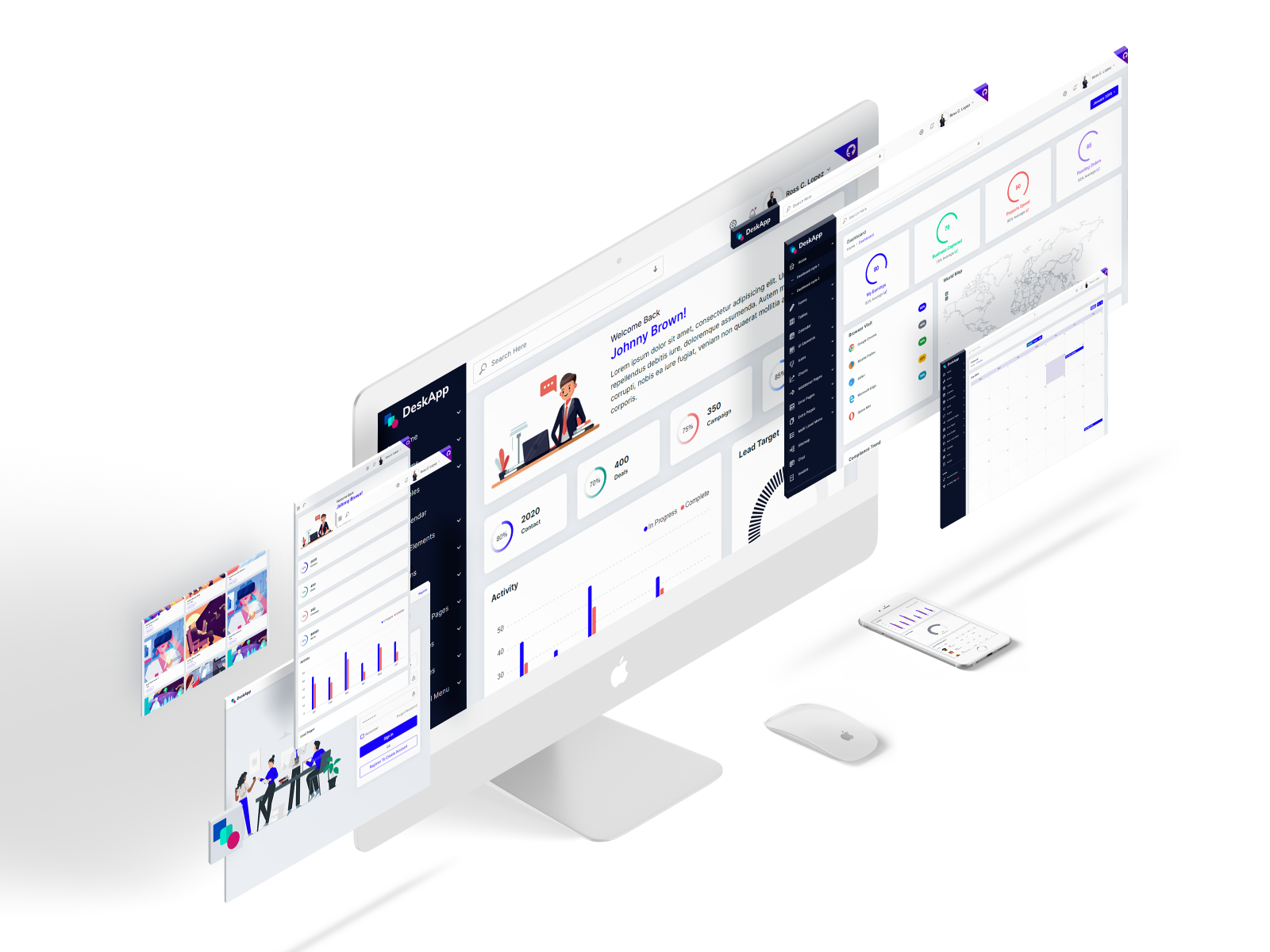 DeskApp Bootstrap 4 admin template by Ankit Hingarajiya on Dribbble