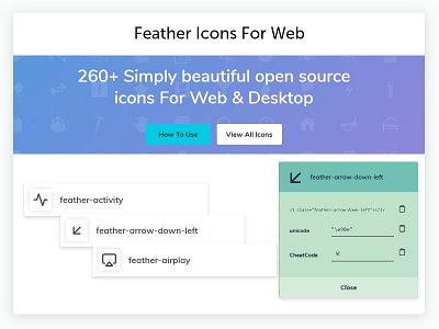 Feathericons Web feather font icons web