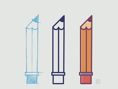 Pencil Design design flat icon illustration illustrator minimal pencil procreate sketch vector
