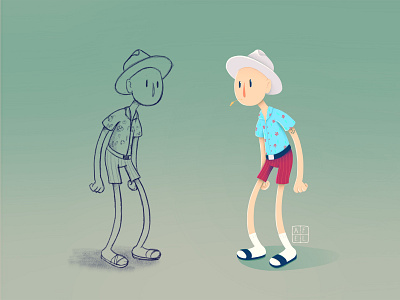 The Tourist (character design) animation character character design design flat illustration illustrator minimal procreate sketch vector