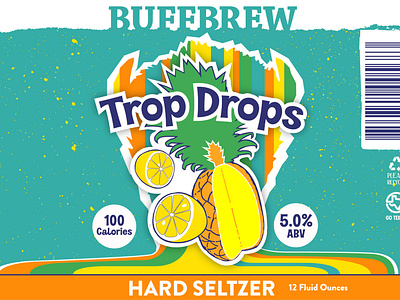 Trop Drops Can Label Design