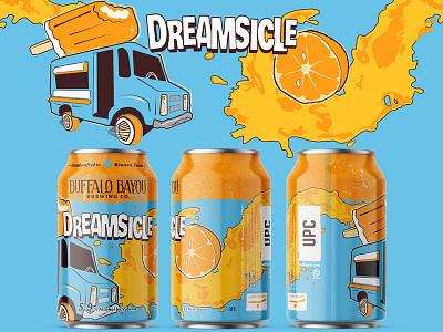 Dreamsicle Blonde Ale beer beer branding beer can branding illustration typography vector