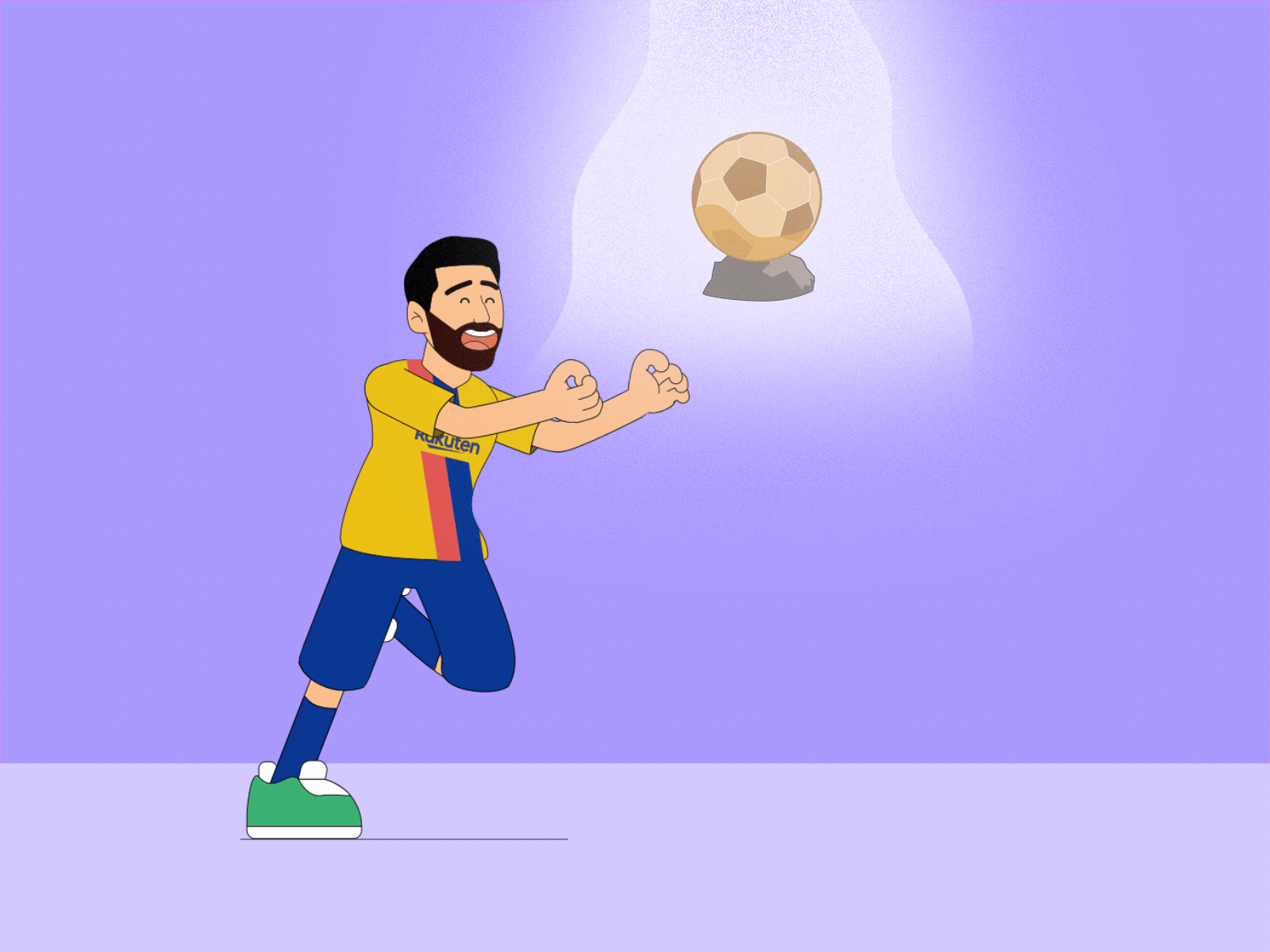 Messi's run animation illustration illustrator motion design