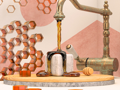 Honey 3d after effects arnoldrender c4d c4dart c4dtoa cinema4d digital art motion render